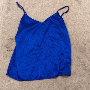 Women's Blue Satin Camisole Top